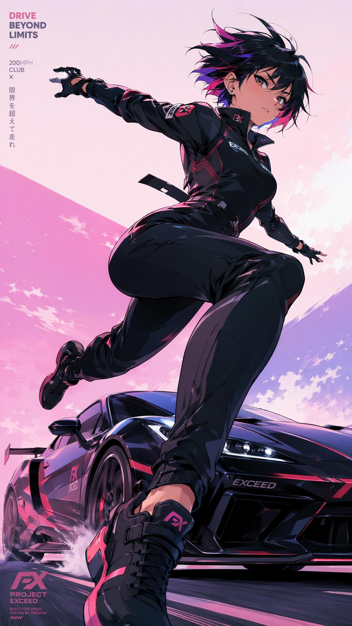🌸 Black Racing Suit