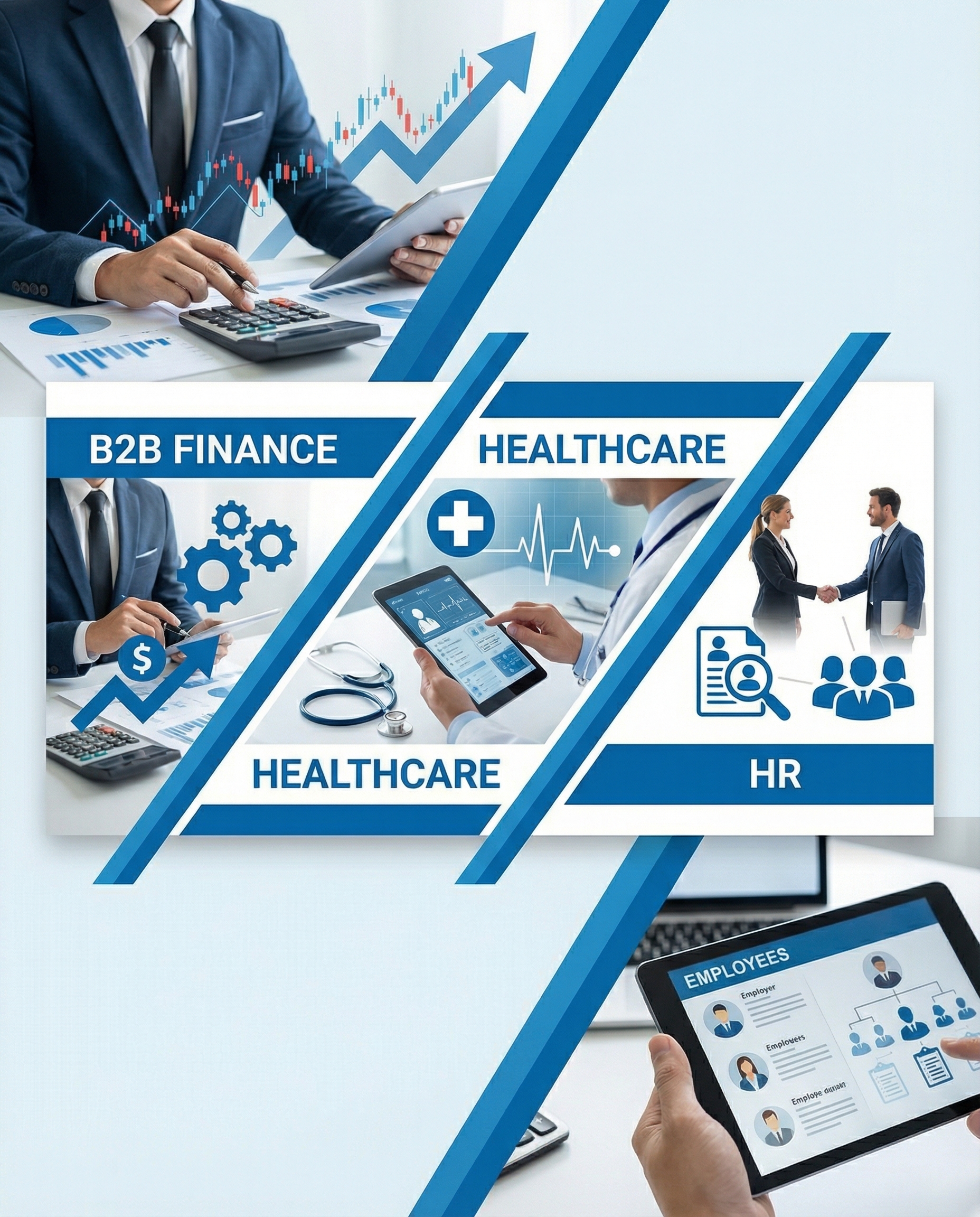 Industries served: Finance, Healthcare, HR Advisory sectors