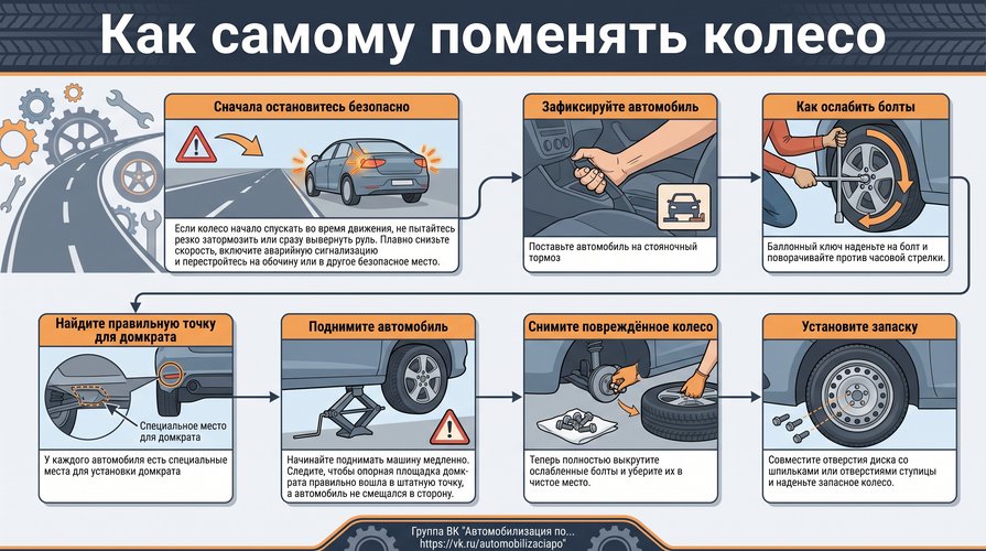 Поменять колесо
